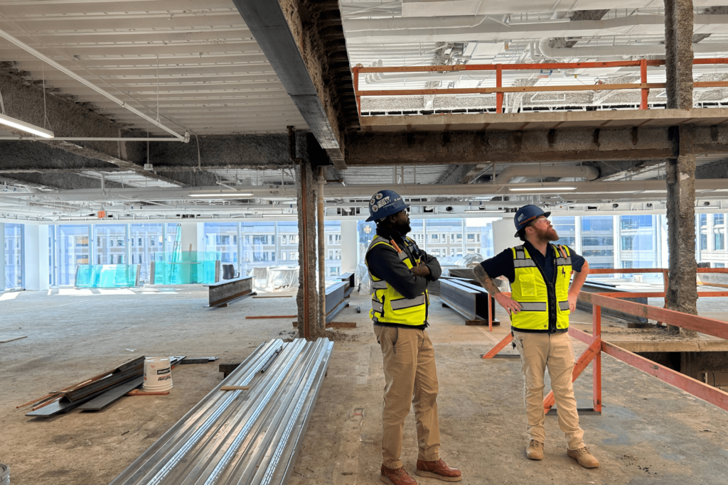Explore HBW Construction's office buildout in an atrium building on H Street